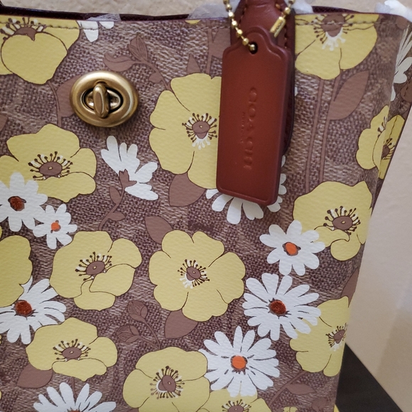 Coach Willow Signature Logo Canvas Floral Print Tote - Picture 8 of 12